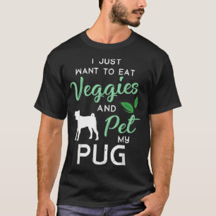 Mops Funny Vegan Dog Lover Besitzer Xmas Geburtsta T-Shirt