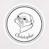 Mops für benutzerdefinierte Line-Art Etiketten (Design 1)