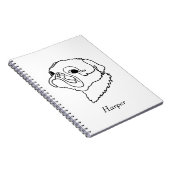 Mops für benutzerdefinierte Line-Art Notizblock (Rechte Seite)