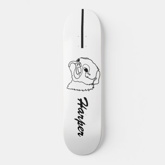 Mops für benutzerdefinierte Line-Art Skateboard (Vorderseite)