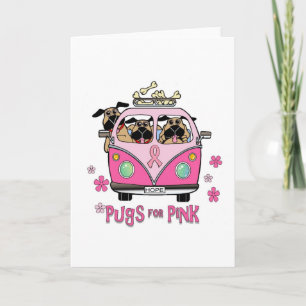 Mops für die rosa Note Card Karte