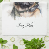 Mops für Heimtierpilot individuell anpassbar Geschirrtuch (Gefaltet)