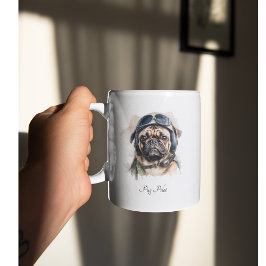 Mops für Heimtierpilot individuell anpassbar Zweifarbige Tasse
