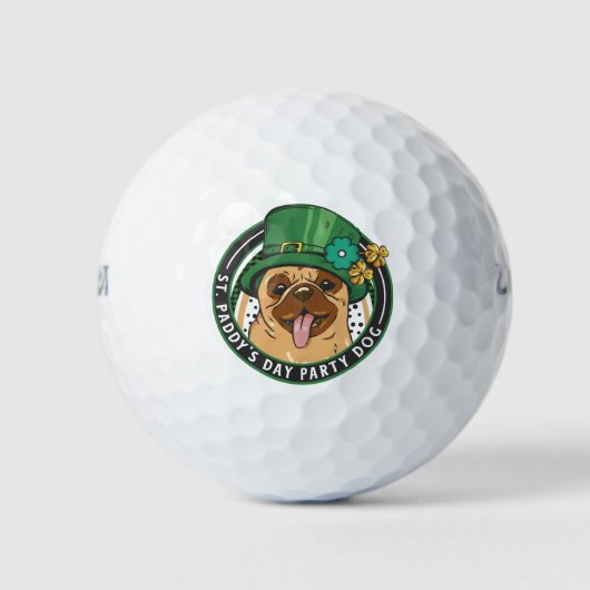 Mops für St Patrick's Day Paddy Party Golfball (Vorderseite)