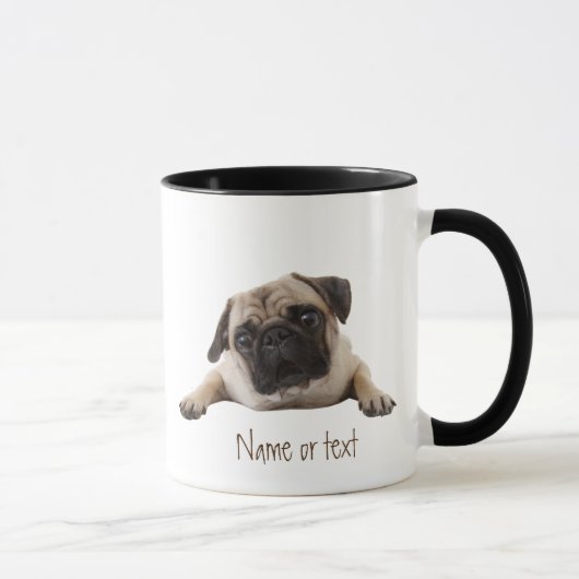 Mops für Wasserfarben Für Hunde benutzerdefinierte Tasse (Rechts)