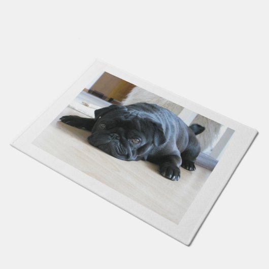 Mops Fußmatte (Schrägansicht)