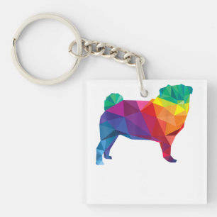 Mops Gay Pride LGBT Rainbow Flag T Shirt Hundelieb Schlüsselanhänger