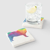 Mops Gay Pride LGBT Rainbow Flag T Shirt Hundelieb Steinuntersetzer (Seitenansicht)