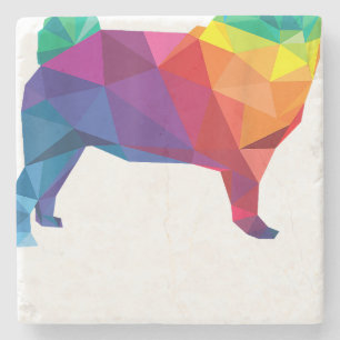 Mops Gay Pride LGBT Rainbow Flag T Shirt Hundelieb Steinuntersetzer