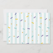 Mops Geburtstag Doggy Party Dog Confetti Blue Einladung (Rückseite)