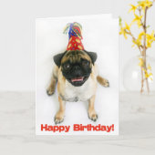 Mops-Geburtstags-Karte Karte (Gelbe Blume)