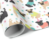 Mops Geburtstagsfeier Geschenkpapier (Rolleneckpunkt)