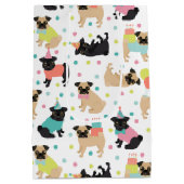 Mops Geburtstagsfeier Mittlere Geschenktüte (Rückseite)