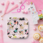 Mops Geburtstagsfeier Pappteller (Party)