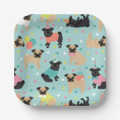 Mops Geburtstagsfeier Pappteller (Vorderseite)