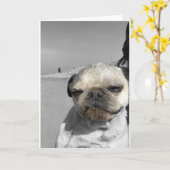 Mops Geburtstagskarte Dirty Karte (Gelbe Blume)