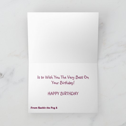 Mops Geburtstagskarte Karte (Innenseite)