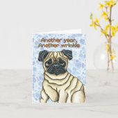 Mops Geburtstagskarte Karte (Gelbe Blume)