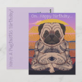 Mops Geburtstagskarte Postkarte (Vorne/Hinten)
