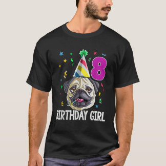 Mops Geburtstagskind 8. 8. Shirt Kinder Mädchen Ge