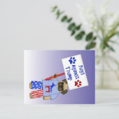 Mops gegen Trump Postkarte (Stehend Vorderseite)