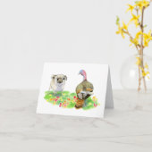 Mops gegen Türkei lustige Erntedank-Karte Karte (Gelbe Blume)