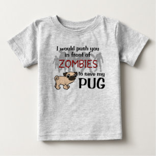 Mops gegen Zombies Baby T-shirt