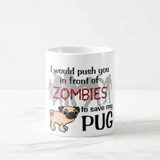 Mops gegen Zombies Kaffeetasse (Mittel)