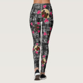 Mops-gekreuzte Knochen schlecht zum Knochen Leggings (Rückseite)