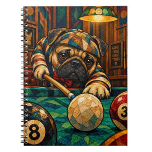 Mops, geometrisches Mosaik Notizblock