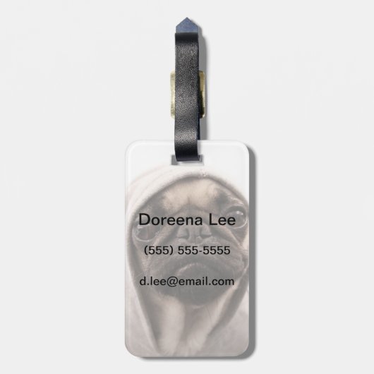 Mops Gepäckanhänger (Rückseite vertikal)