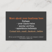 MOPS-Geschäftskarte template_pet Sitzen, Visitenkarte (Rückseite)