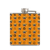 Mops-Geschenk Orange-Hip-Flasche Flachmann (Rückseite)