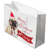 Mops-Geschenk-Verpackungs-Tasche Große Geschenktüte (Vorderseite Schrägansicht)