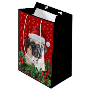 Mops-Geschenk-Verpackungs-Taschen-Schwarzes Mittlere Geschenktüte