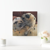 Mops Geschenke für Mops Liebhaber oder Ihr FOTO Uh Quadratische Wanduhr (Zuhause)