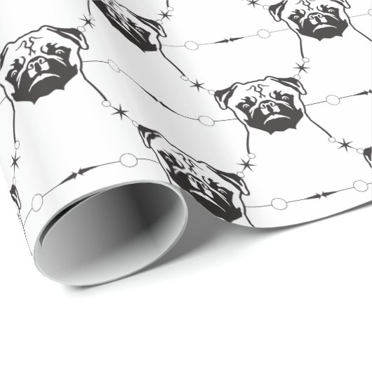 Mops Geschenkpapier (Rolleneckpunkt)