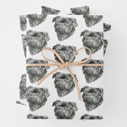 Mops Geschenkpapier Set (Beispiel)