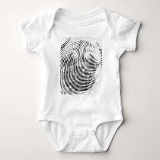 Mops-Gesicht Baby Strampler (Vorderseite)