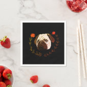 Mops Gesicht, Hundekunst Serviette (Beispiel)