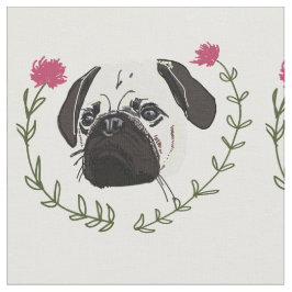 Mops Gesicht, Hundekunst Stoff