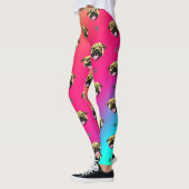 Mops-Gesicht Leggings Regenbogen (Links)