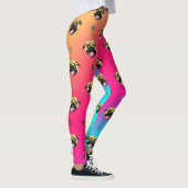 Mops-Gesicht Leggings Regenbogen (Rechts)