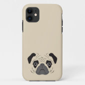 Mops-Gesicht-Silhouette Case-Mate iPhone Hülle (Rückseite)