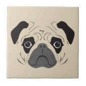 Mops-Gesicht-Silhouette Fliese (Vorderseite)