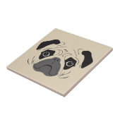 Mops-Gesicht-Silhouette Fliese (Seite)