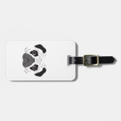 Mops-Gesicht-Silhouette Gepäckanhänger (Vorderseite horizontal)