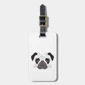 Mops-Gesicht-Silhouette Gepäckanhänger (Vorderseite vertikal)