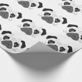 Mops-Gesicht-Silhouette Geschenkpapier (Ecke)