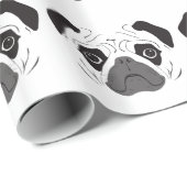 Mops-Gesicht-Silhouette Geschenkpapier (Rolleneckpunkt)